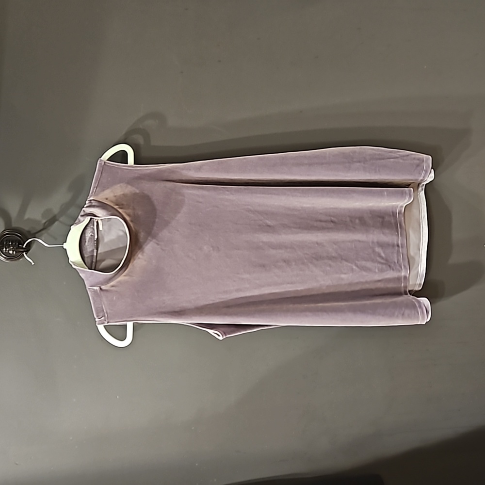 Ellie Tahari gray velor sleeveless mockneck tunic